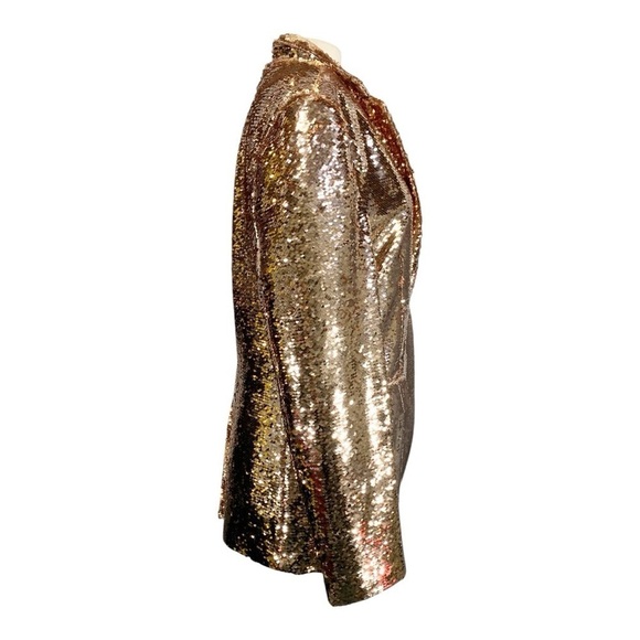 Any Old Iron Absolut Elyx Copper Sequin Blazer Jacket Size Large - Picture 2 of 13